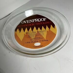 Fire King Ovenproof Anchor Hocking Pie Plate 9 Clear Dish 0.75 Quart